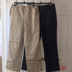Lands' End Black and Tan Chinos & Khakis